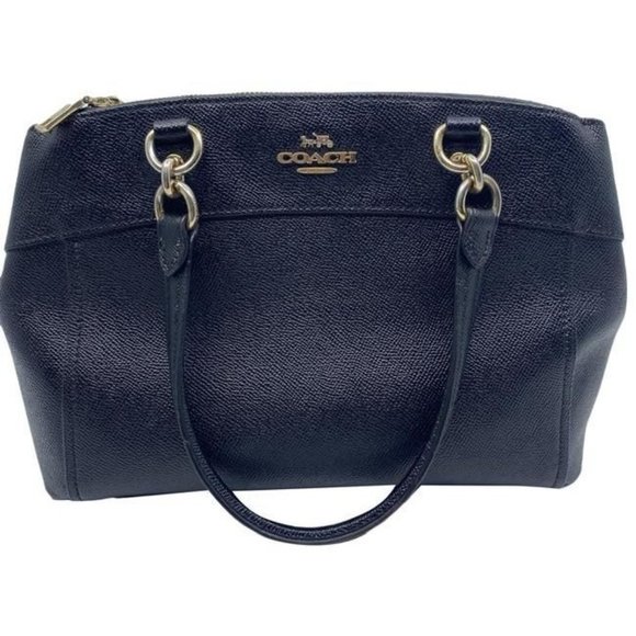 Coach Carryall Mini Brooke Light Goldblack Leather Cross Body Bag - Picture 1 of 11